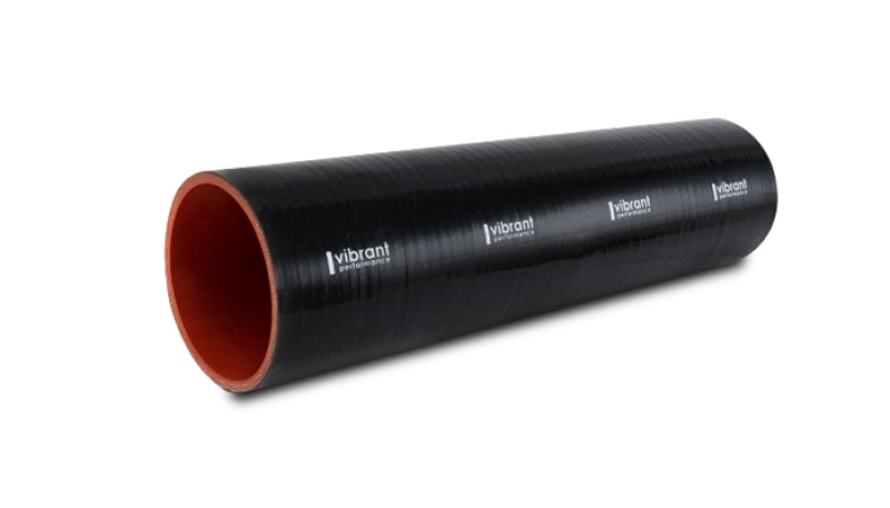 Vibrant 4 Ply Reinforced Silicone Straight Hose Coupling - 1in I.D. x 12in long (BLACK)
