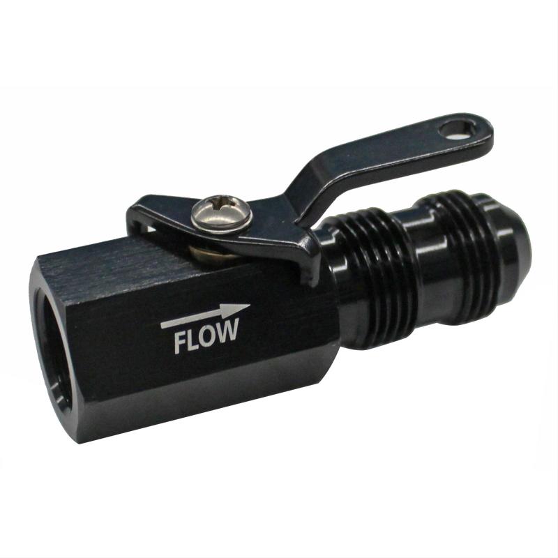 #8 Shut off Valve Black Female Inlet/Male Outlet