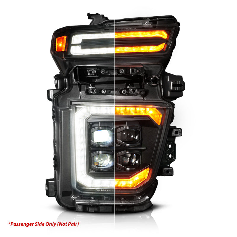 ANZO Z-Series 20-23 Chevy Silverado 2500/3500 Z-Series Full LED Proj Headlights Black - Pass. Side