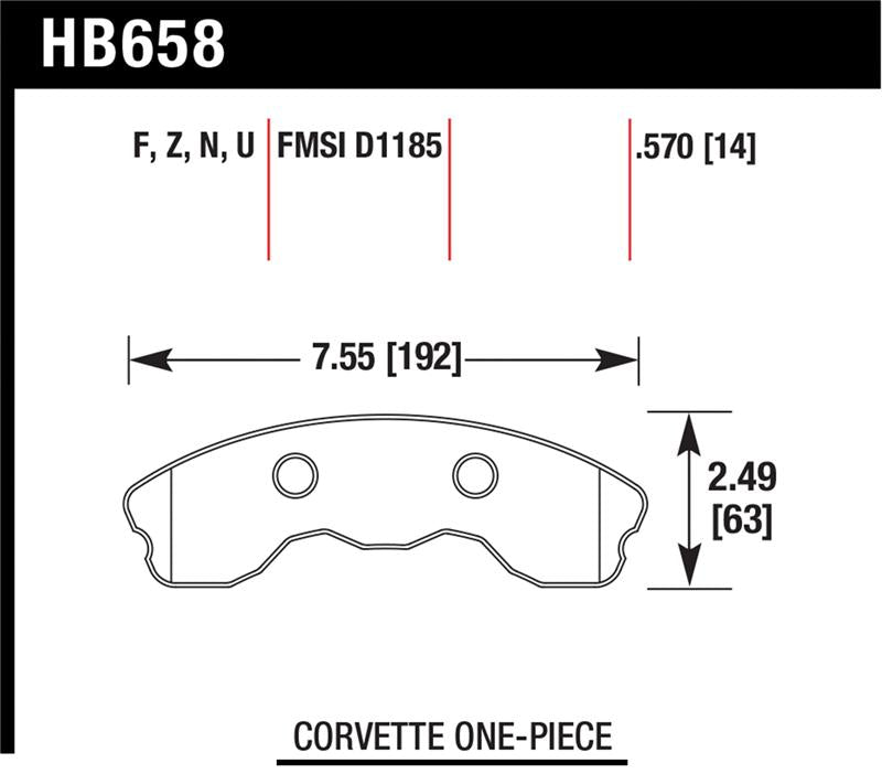 Hawk 06-10 Chevy Corvette (Improved Pad Design) Front HPS Street Brake Pads