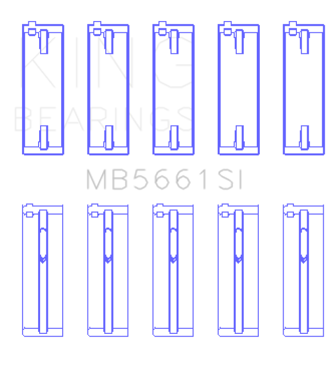 King Engine Bearings Volkswagen AMB/BYK/BBX Silicon Bi-Metal Aluminum Main Bearing Set - Size STD