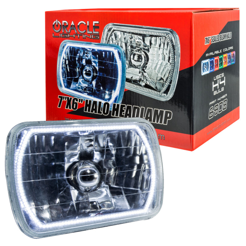 7x6in Sealed Beam Head Light w/Halo White