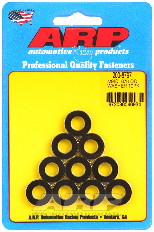 Black Washers - 9mm ID x .670 OD (10pk)