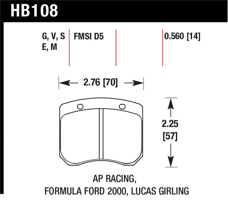 Street Brake Pads Rear WRX HPS 5.0