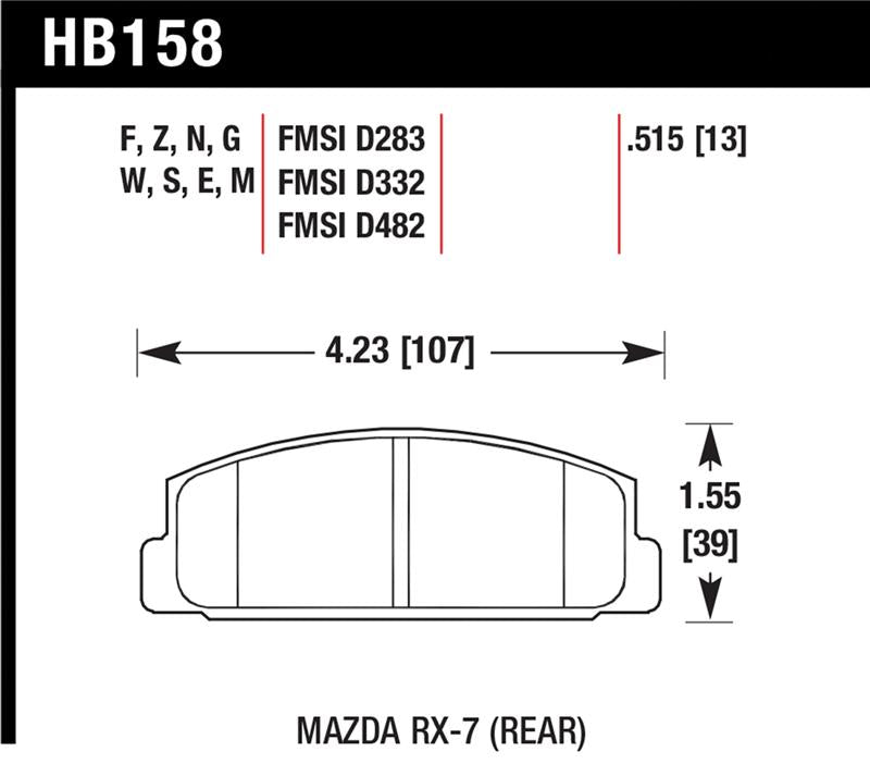 Hawk 86-95 Mazda RX-7 HPS Street Rear Brake Pads