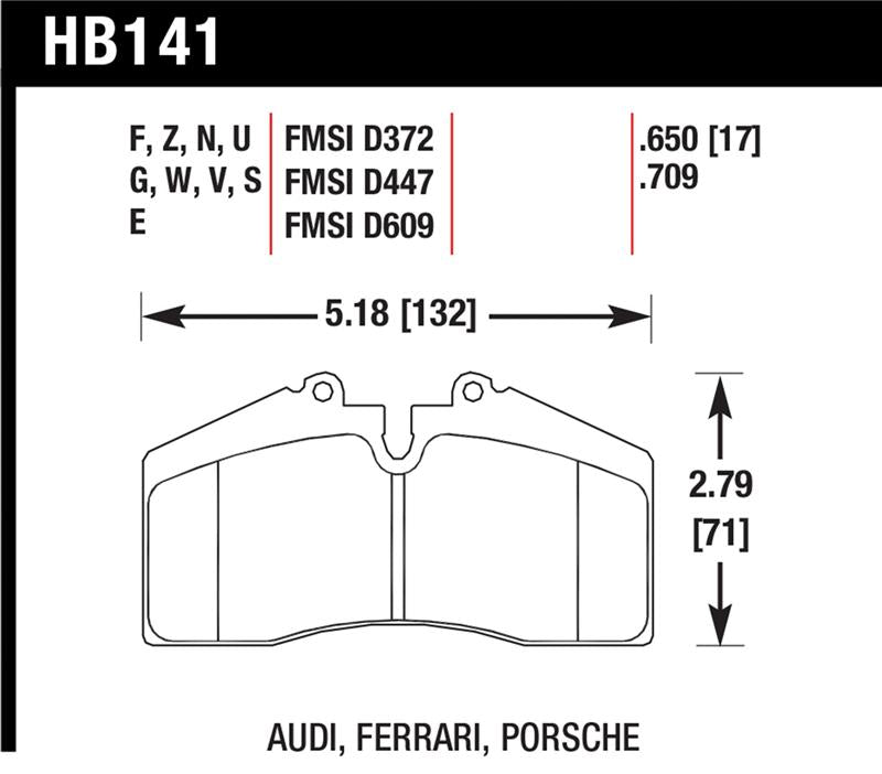 Hawk 1986-1991 Porsche 928 CS HPS 5.0 Front Brake Pads