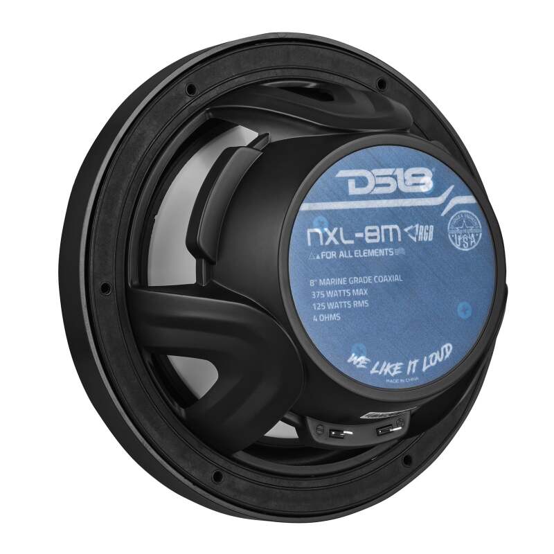 DS18 NXL-M Series Speaker w/ RGB LED Lights 8in 2-Way 125 Watts RMS 4 ohm Black