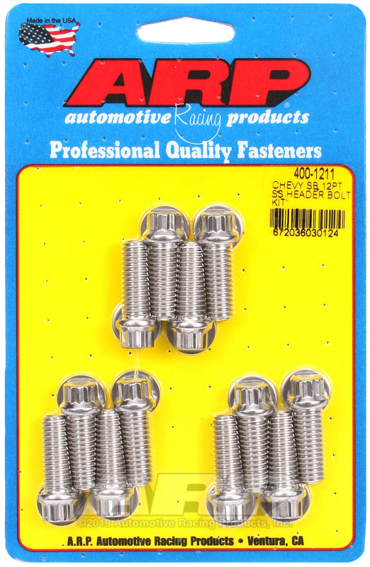 S/S Header Bolt Kit - 3/8 x 1.00 UHL (12)