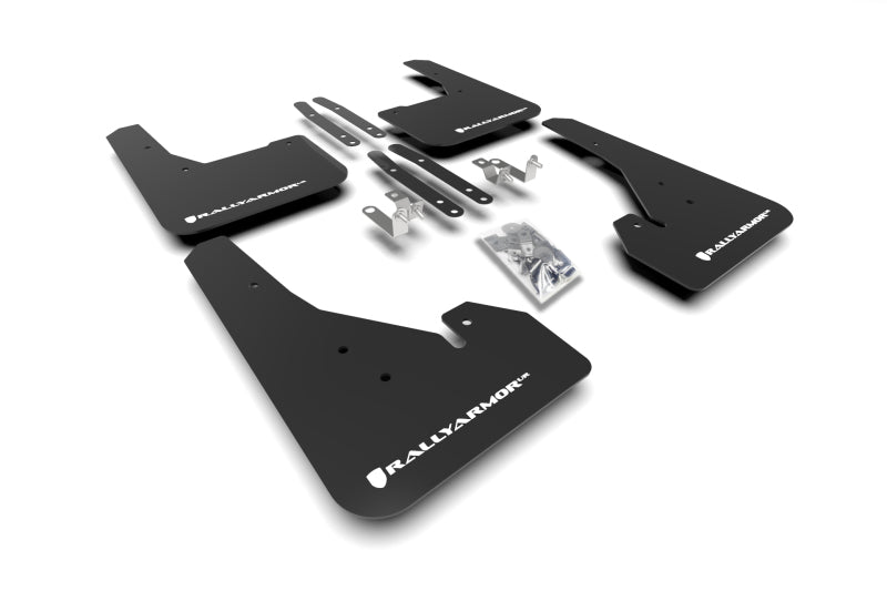 Rally Armor 18-26 Toyota Corolla Hatchback Black UR Mud Flap White Logo