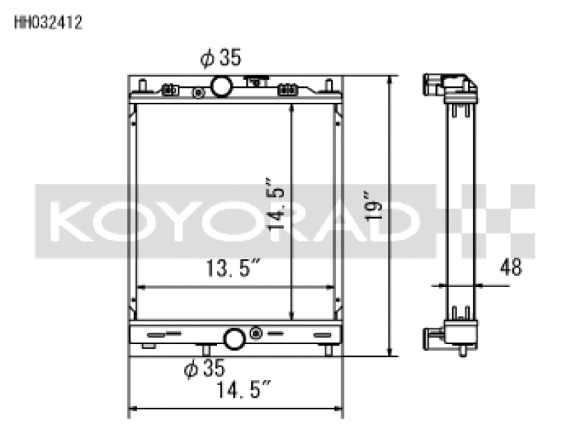 Koyo 03-07 Mitsubishi Evolution 7/8/9 Turbo (MT) Half-Size RACE  Radiator