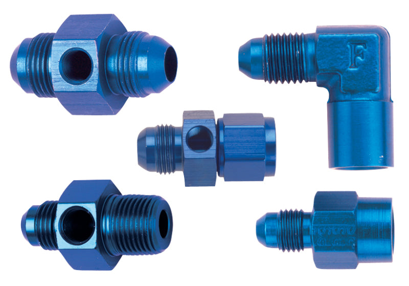 Gauge Adapter Fitting #8 Male to #8 Female Black