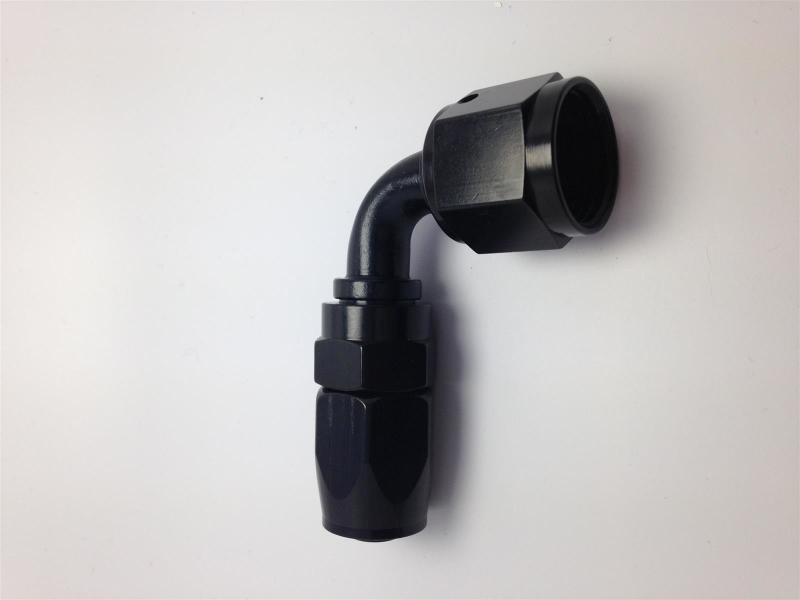 Hose Fitting #6 90 Deg. to #8 Hose Black