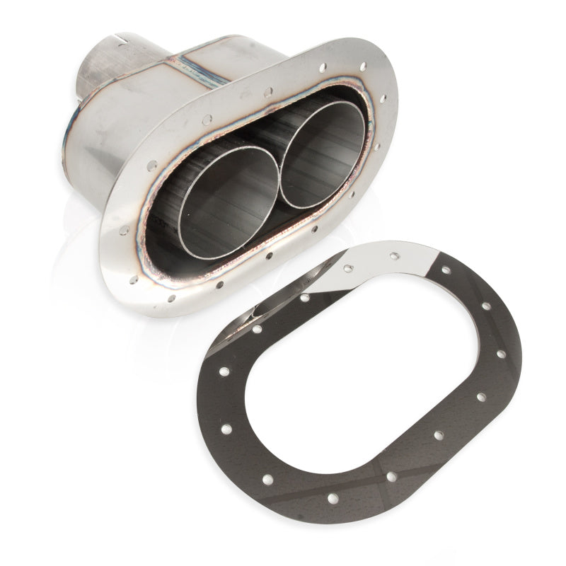 Through body Exhaust Tip Oval Style 2.5in Inlet