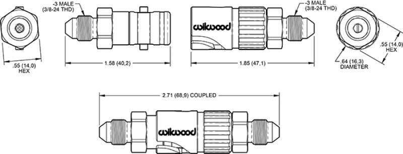 Brake Quick Disconnect Kit -3AN Male inlets