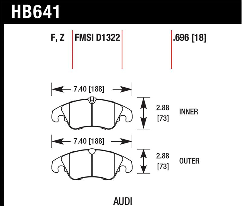 Hawk 2009-2014 Audi A4 HPS 5.0 Front Brake Pads