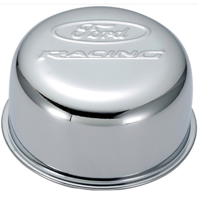 Chrome Steel Breather W/Ford Racing Logo
