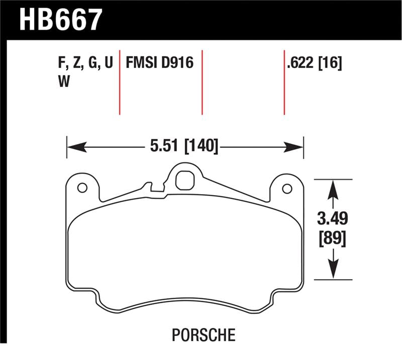 Hawk 02-05 Porsche 911 Carrera 4 Turbo Look/Carrera 4S Front DTC-60 Brake Pads