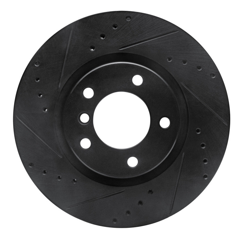 R1 95-02 BMW M3 Right Front Drilled & Slotted Black Brake Rotor