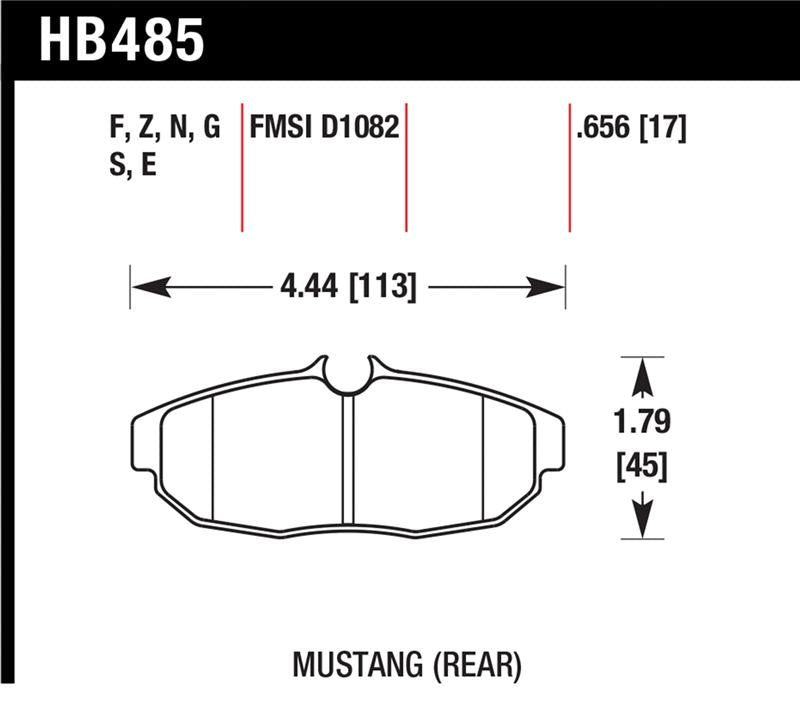 Hawk 11 Ford Mustang 5.0L / 05-10 GT / 07-11 Shelby GT500 DTC-60 Race Rear Brake Pads