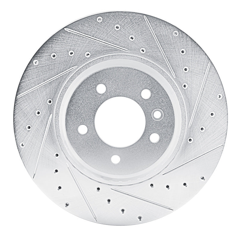 R1 20-25 Land Rover Defender 110 Front Right Drilled & Slotted Silver Brake Rotor