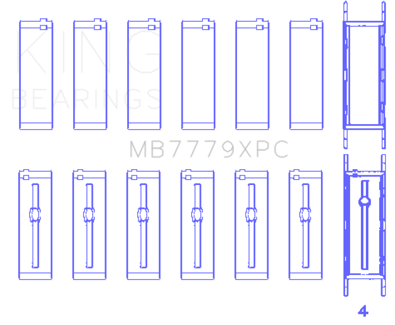 King Engine Bearings BMW B58B30A Coated Performance Main Bearing Set - Size STD