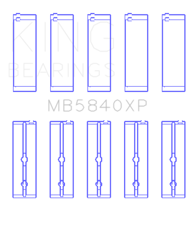 King Engine Bearings Chrysler/Dodge Gen 3 Hemi 5.7L/6.1L/6.4L Crankshaft Main Bearing Set (Set of 5)
