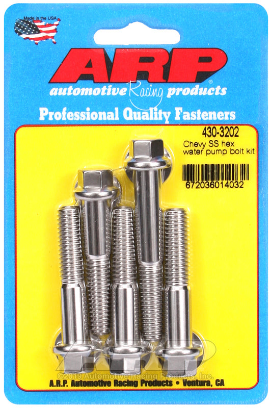 S/S Water Pump Bolt Kit Chevy 6pt.