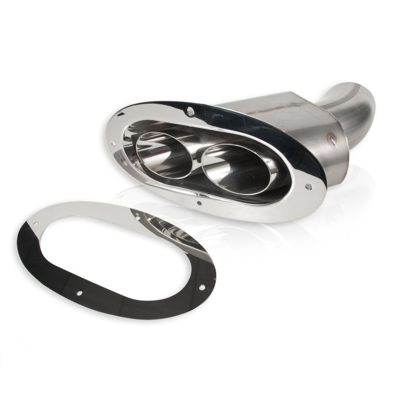Through body Exhaust Tip Angled-Oval 3in Inlet