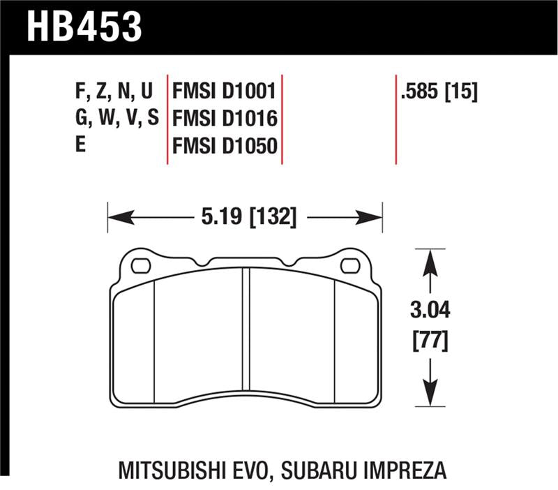 Hawk 03-06 Evo / 04-09 STi / 09-10 Genesis Coupe (Track Only) / 2010 Camaro SS DTC-30 Race Front Bra