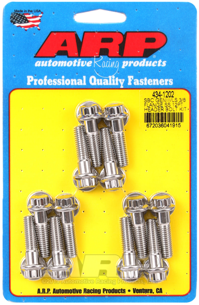 S/S Header Bolt Kit - 12pt. GM LS