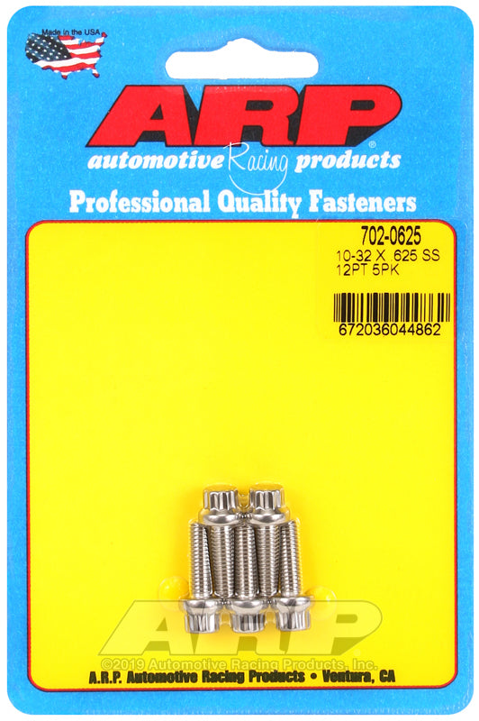 S/S Bolt Kit -12pt (5pk) 10-32 x .625