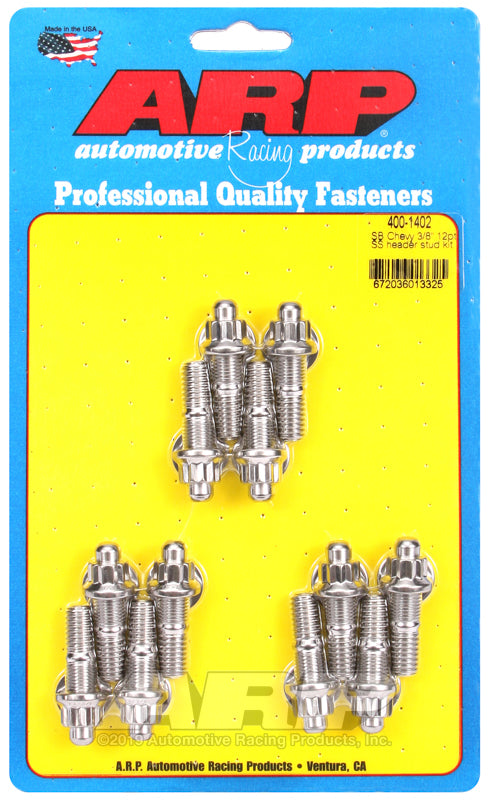 S/S Header Stud Kit - 3/8in x 1.670in OAL (12)