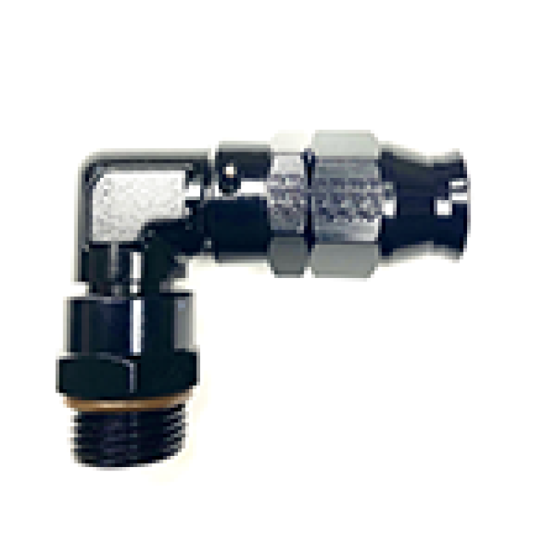 Hose Fitting #6 90 Deg to #6 ORB PTFE Black