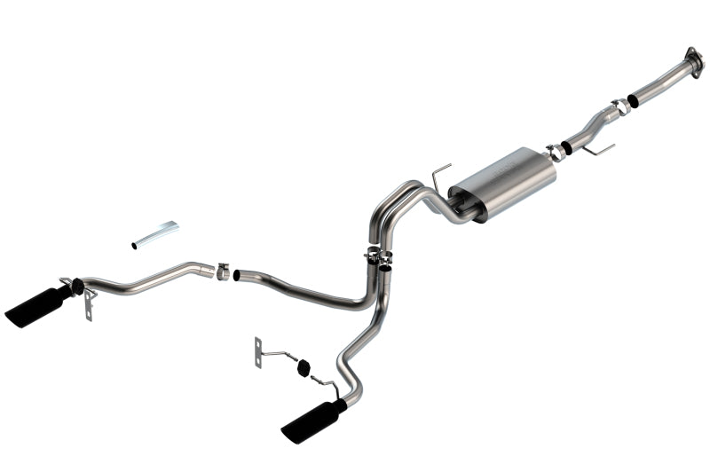 Borla F-150 2021 5.0L 2dr RC SB (122.8 WB) XL/XLT 3/2.25 SRE Cat-Back S-Type Black Chrome Tips