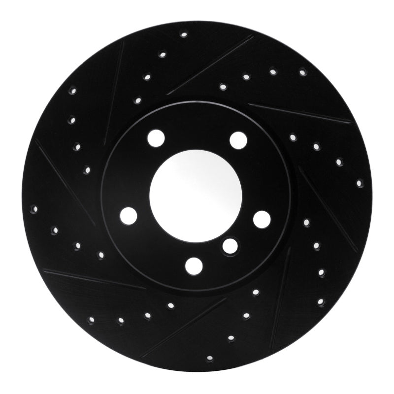 R1 07-21 BMW 430I xDrive Front Left Drilled & Slotted Black Brake Rotor