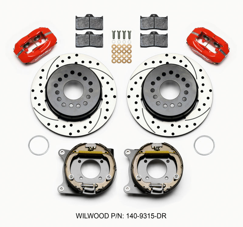 Brake Kit Rear GM 12 Bolt Drilled Red