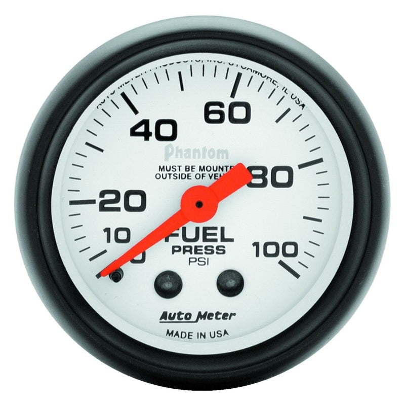 2-1/16in Phantom Fuel Pressure Gauge 0-100 PSI