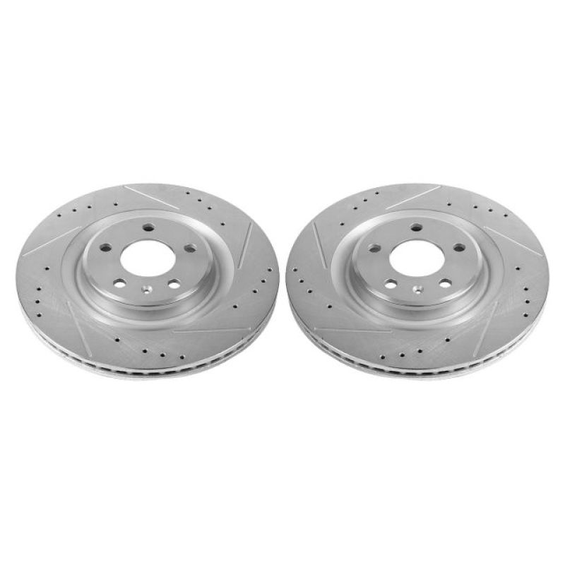Power Stop 17-19 Audi A4 Rear Evolution Drilled & Slotted Rotors - Pair