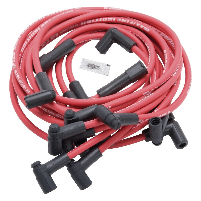 Max Fire Plug Wire Set SBC w/HEI 90 Degree Red