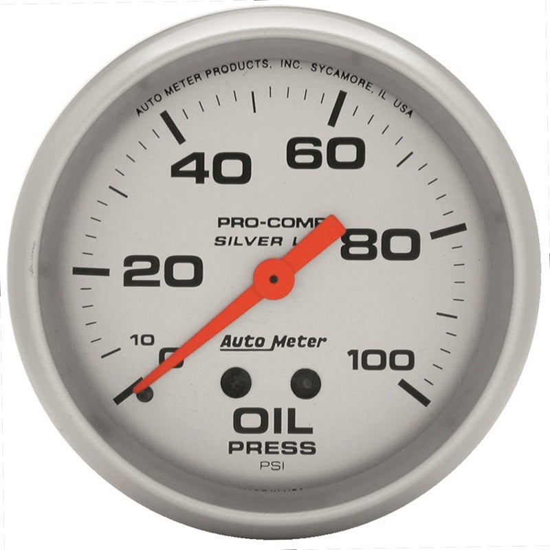 U/L 2-5/8in Silver Liq-Fill Oil 0-100 PSI