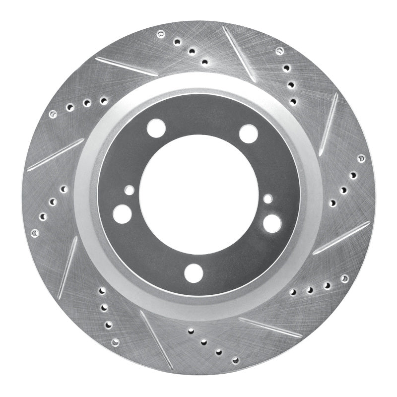 DFC 07-22 Lexus LX570 Front Right Drilled & Slotted Silver Brake Rotor