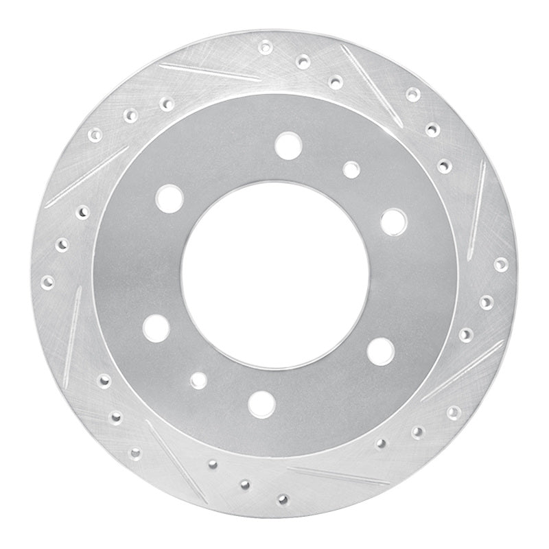 R1 88-95 Nissan Pathfinder Rear Right Drilled & Slotted Silver Brake Rotor