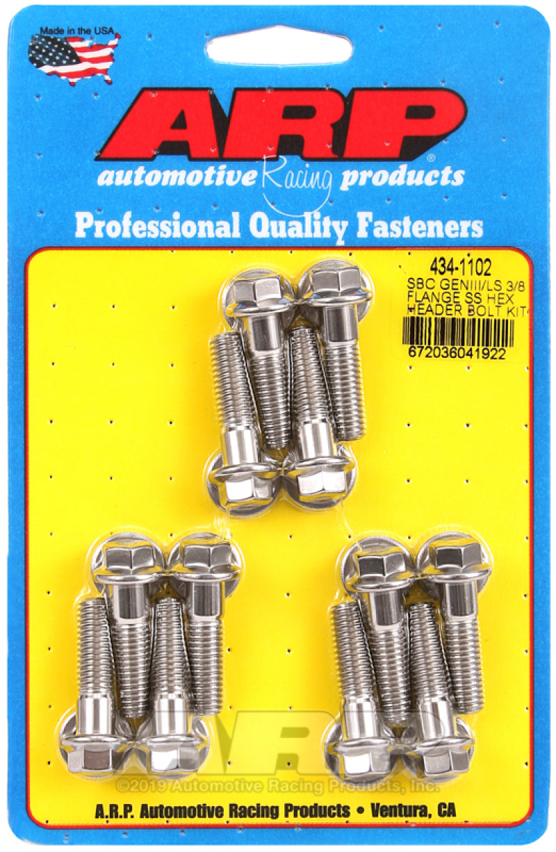 S/S Header Bolt Kit - 6pt. GM LS
