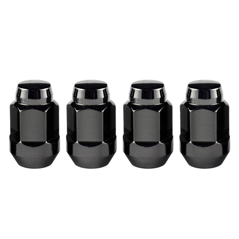 Lug Nuts 1/2-20 4 Pack Bulge Cone Seat Black
