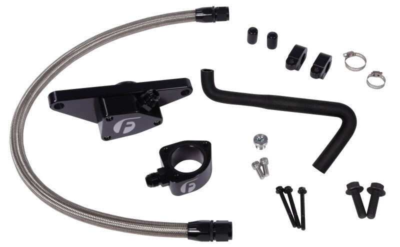Fleece Performance 06-07 Auto Trans Cummins Coolant Bypass Kit w/ Stainless Steel Braided Line