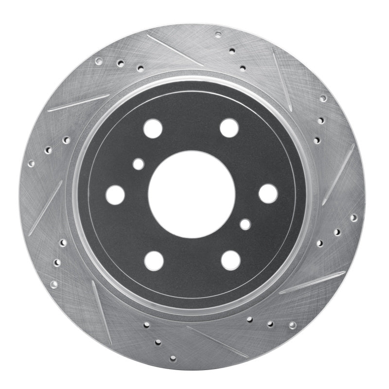 R1 07-20 Cadillac Escalade ESV Rear Right Drilled & Slotted Silver Brake Rotor