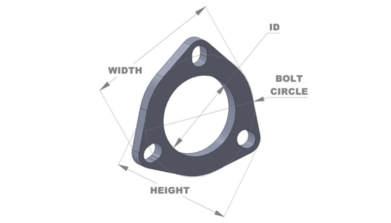 3-Bolt Stainless Steel Flanges 2.5In I.D.