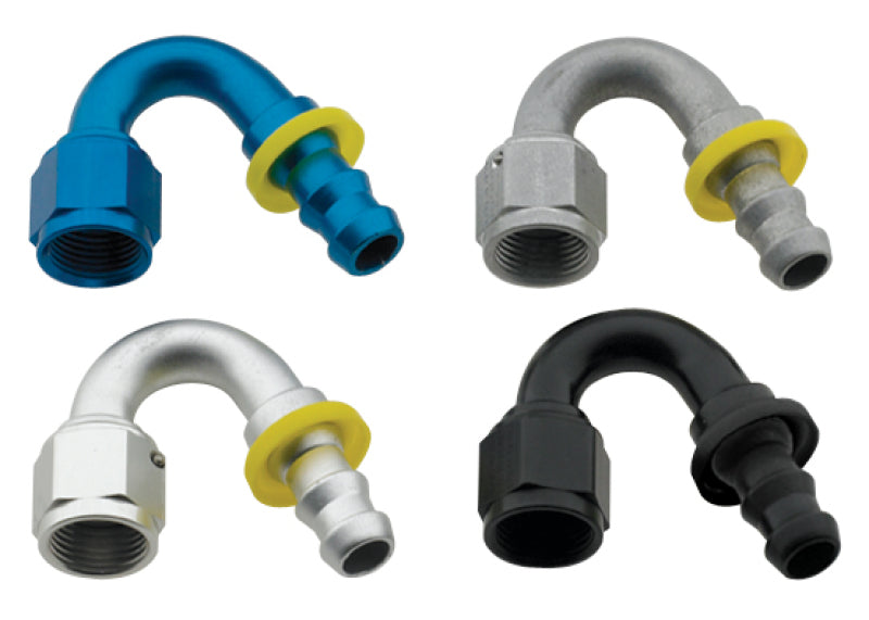 Hose Fitting #12 150 Deg Push Lock Black
