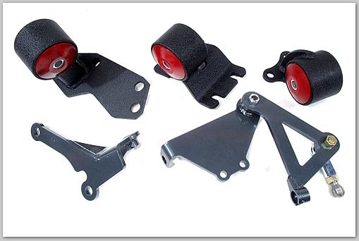 Innovative 88-91 Civic B-Series Black Steel Mounts 75A Bushings (Cable to Hydro Conversion)