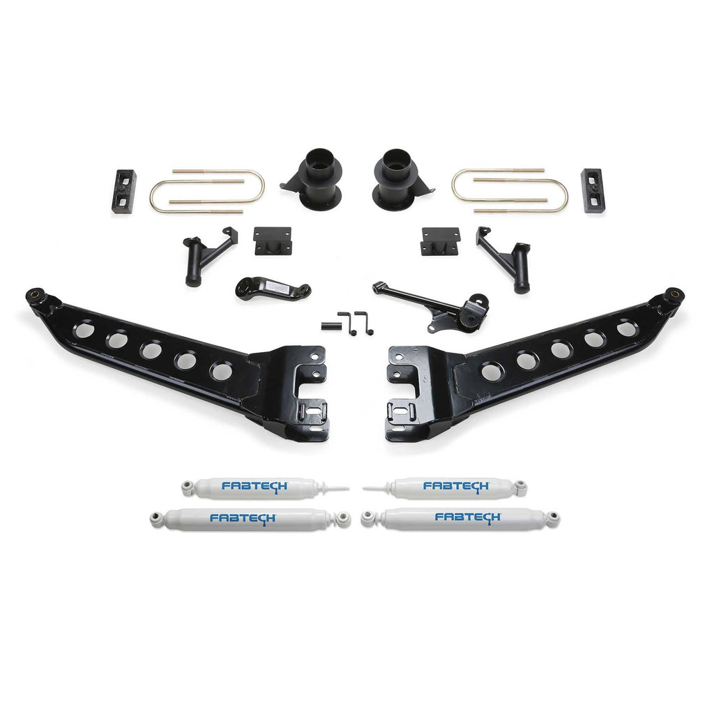 Fabtech 5" RADIUS ARM KIT W/PERF SHKS 2013-18 RAM 3500 4WD W/ FACTORY RADIUS ARMS